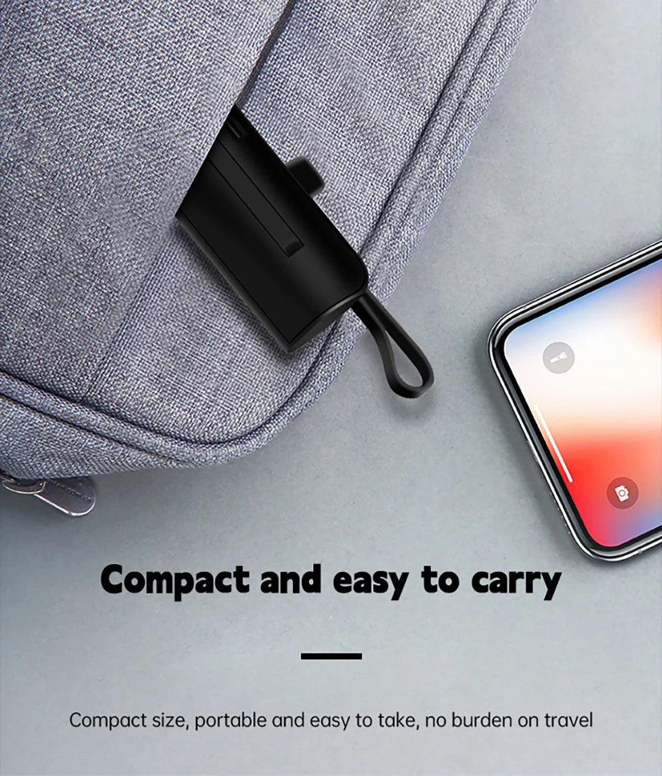 Mini Power Bank,Capsule Power Phone Charger 5000mAh,Portable Charger for Apple & Android Phones