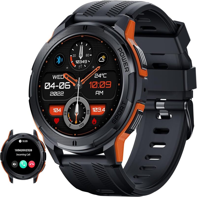 AMOLED Sports Smart Watch, BT Call, Μπαταρία 410mAh