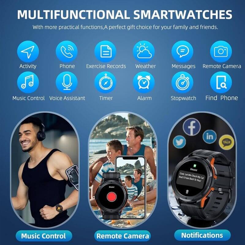 AMOLED Sports Smart Watch, BT Call, Μπαταρία 410mAh