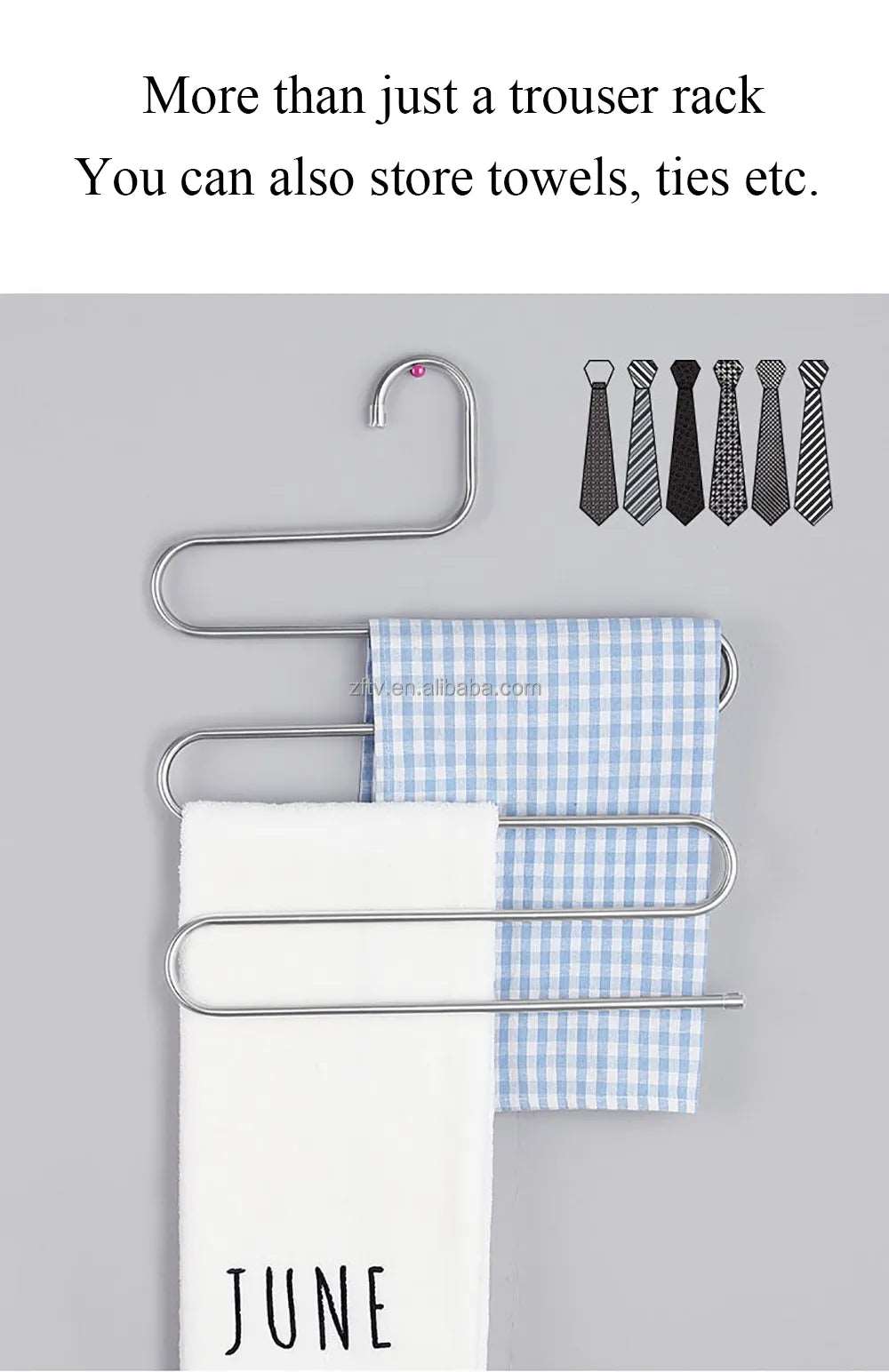 Space Saving Stainless Steel Trousers Hanger