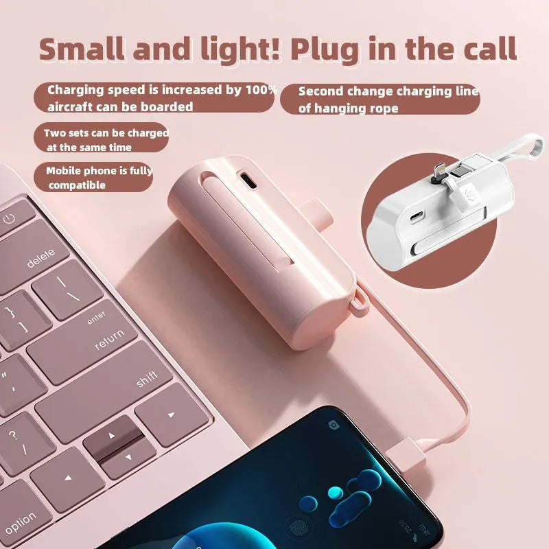 Mini Small Power Bank  2500mAh. Έκδοση για Apple και Android