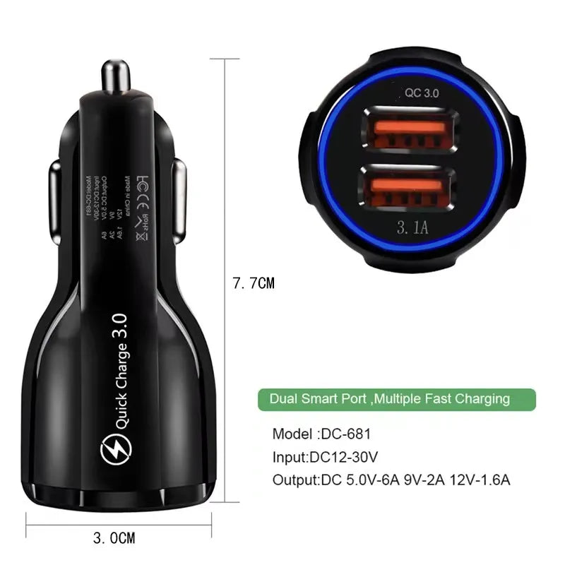 5V 3.1A Dual USB Car Charger