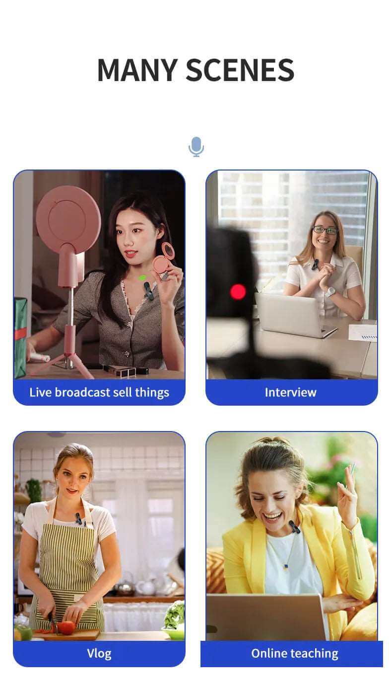 Φορητό ασύρματο μικρόφωνο Lavalier Ιδανικό για Vlogs και Συνεντεύξεις